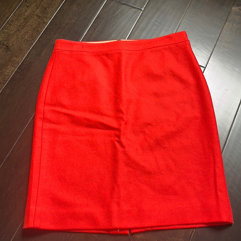 J Crew Red The Pencil Skirt NWOT